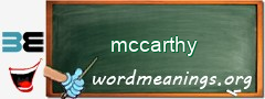 WordMeaning blackboard for mccarthy